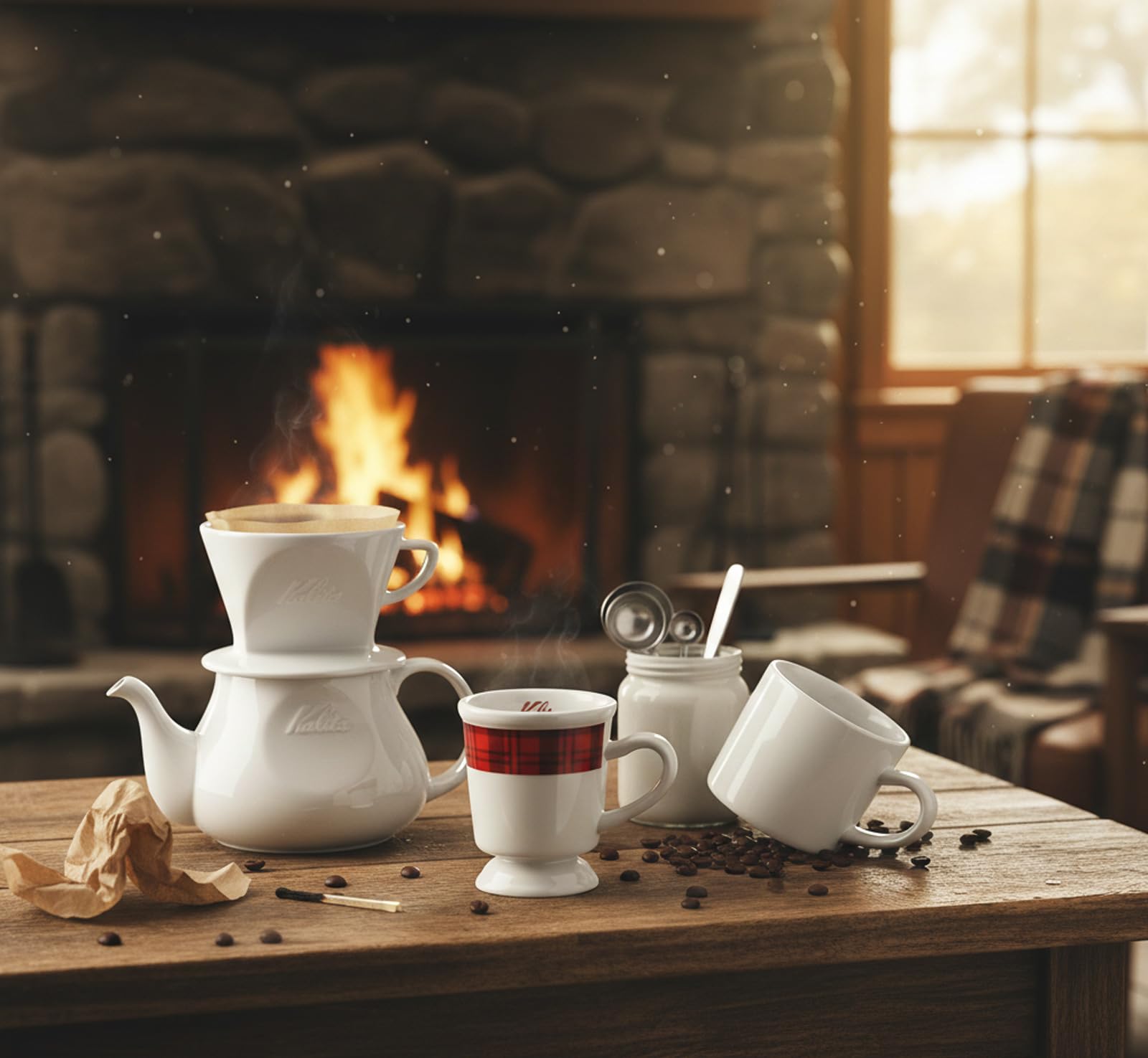 Amazon.co.jp: カリタ Kalita チェック レトロマグ L 250ml 陶器製